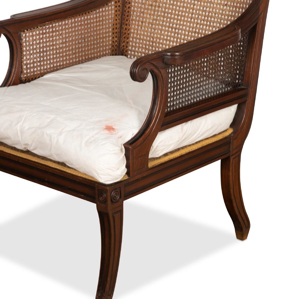 Pair of Mahogany Caned Bergere Chairs View VI