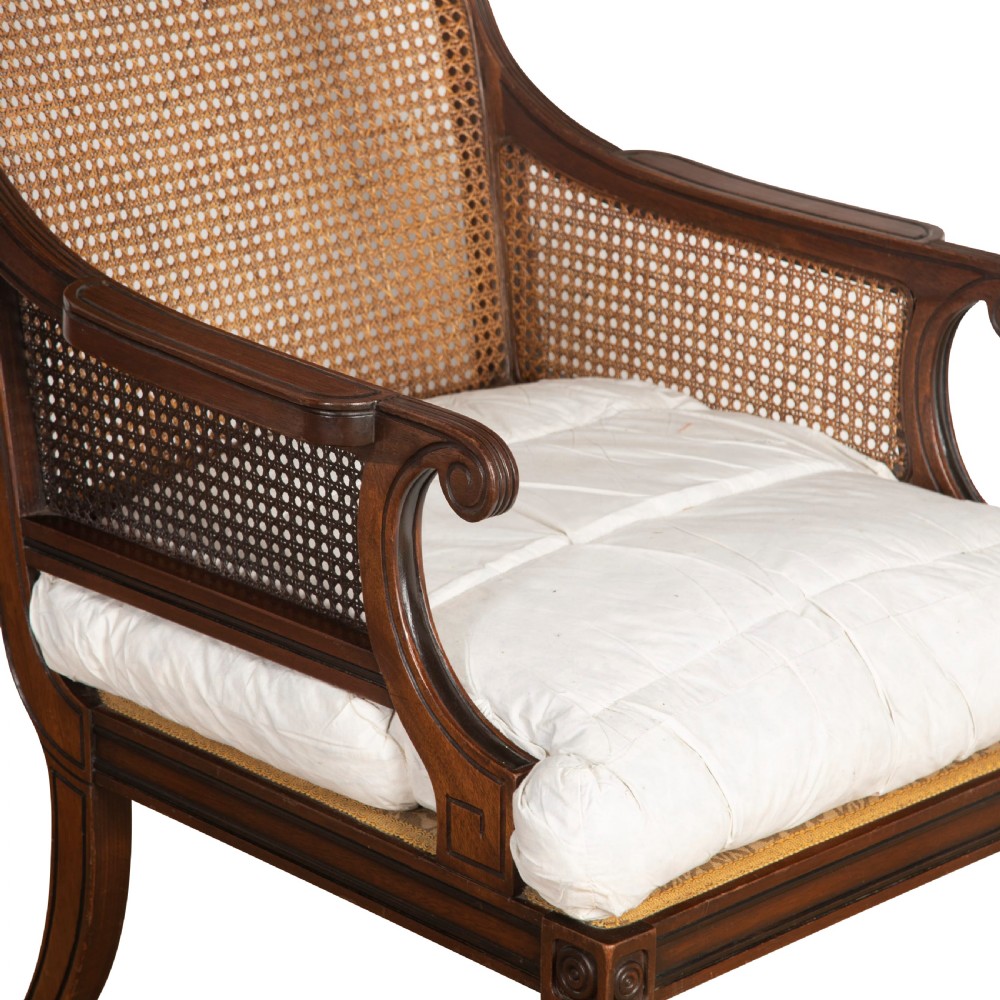 Pair of Mahogany Caned Bergere Chairs View VII