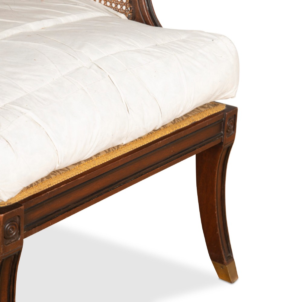Pair of Mahogany Caned Bergere Chairs View XI