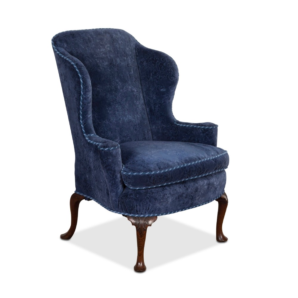 C18th Carved Leg Wing Chair View II