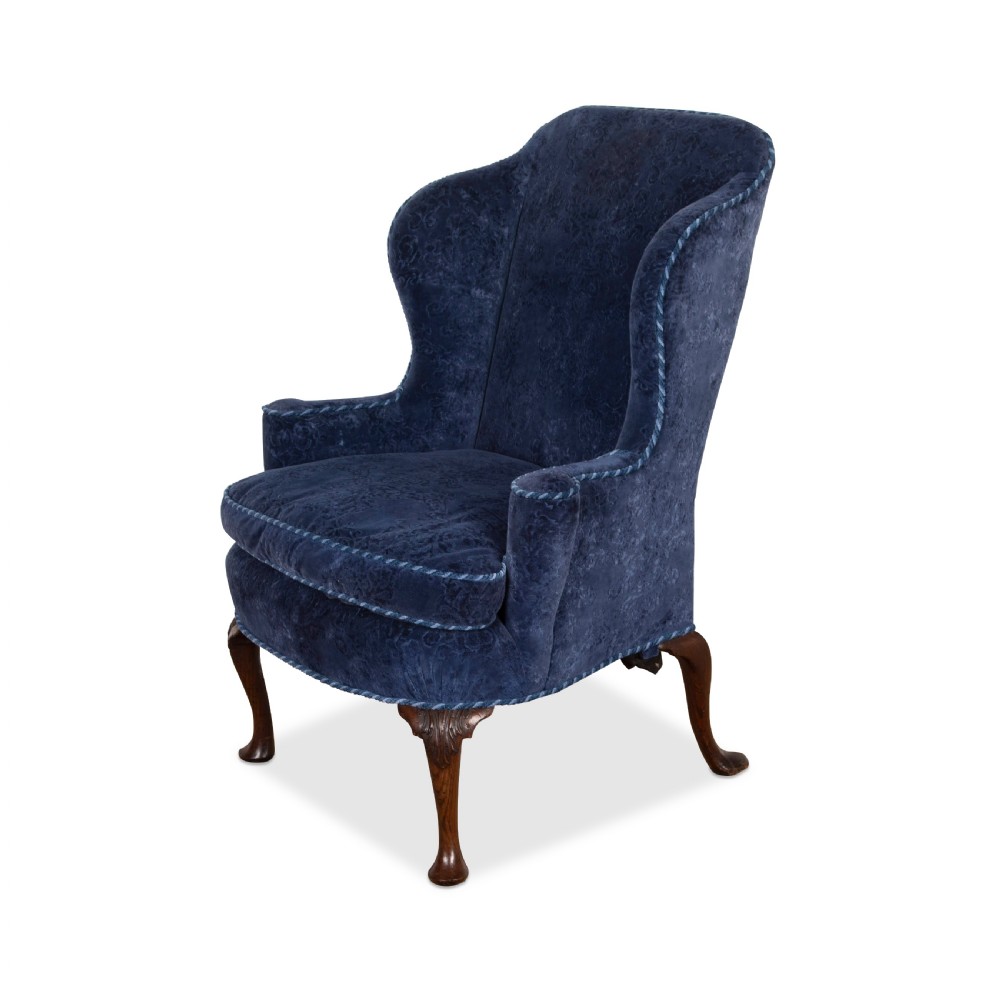 C18th Carved Leg Wing Chair View III