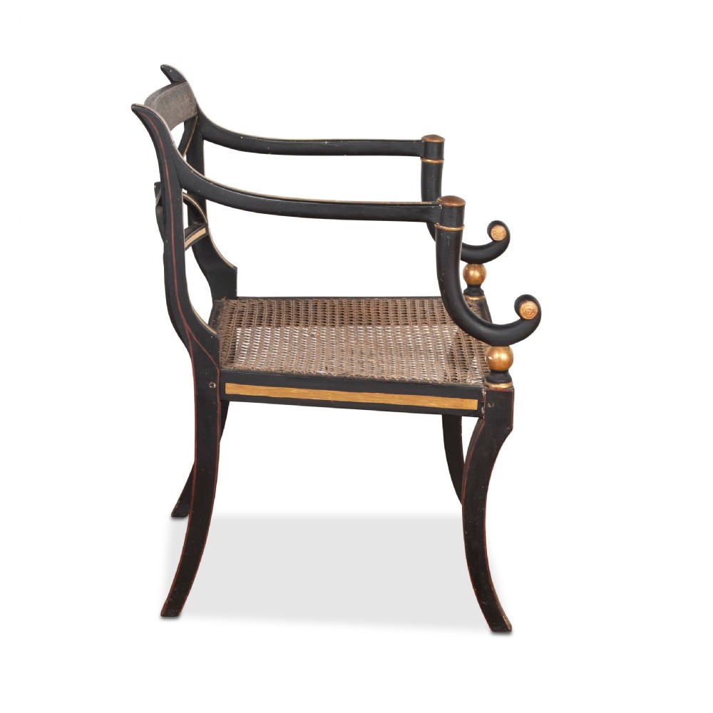 Regency Decorated Open Armchair View II