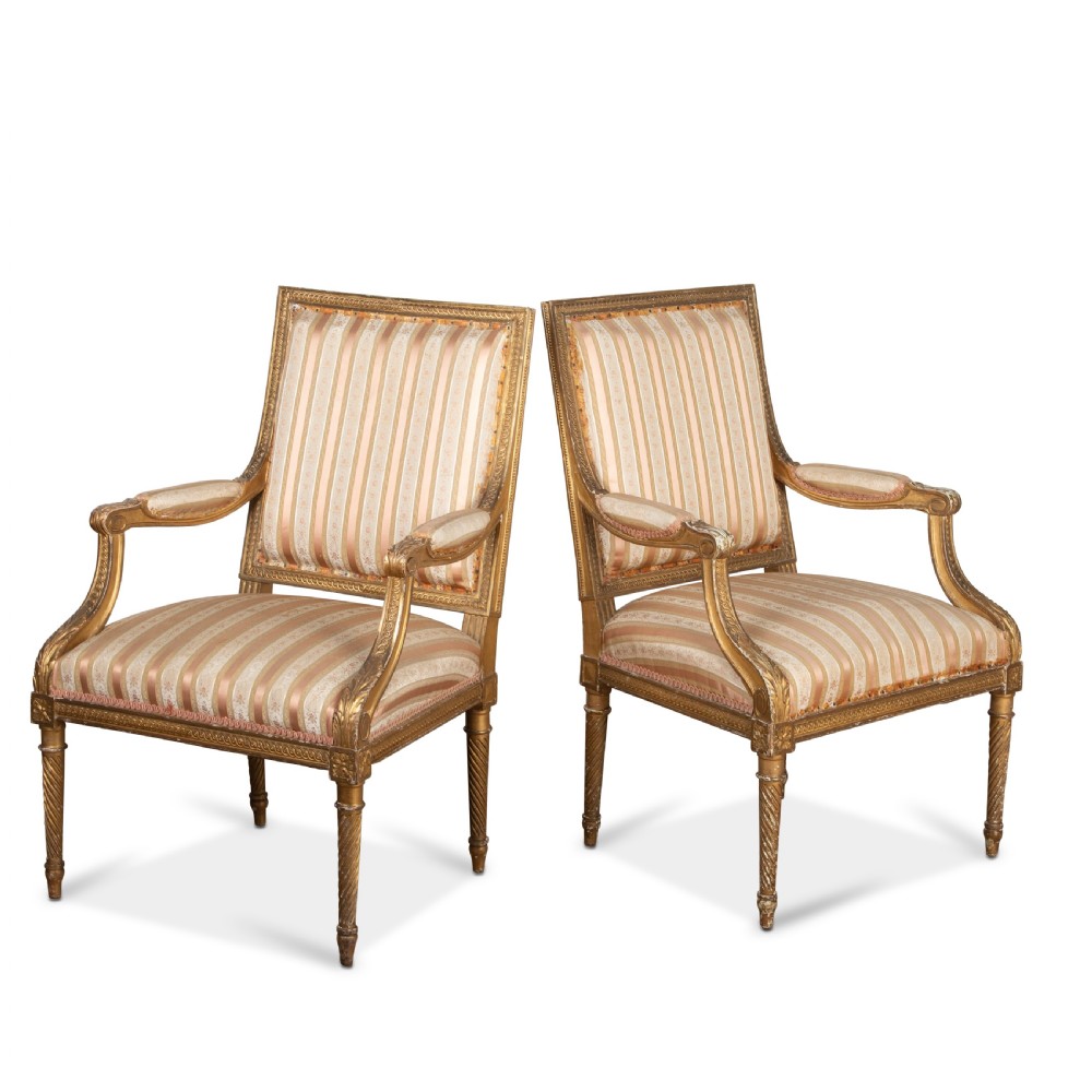 Pair of 19th Century Open Armchairs View II