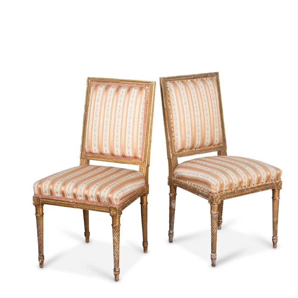 Pair of 19th Century Giltwood Side Chairs