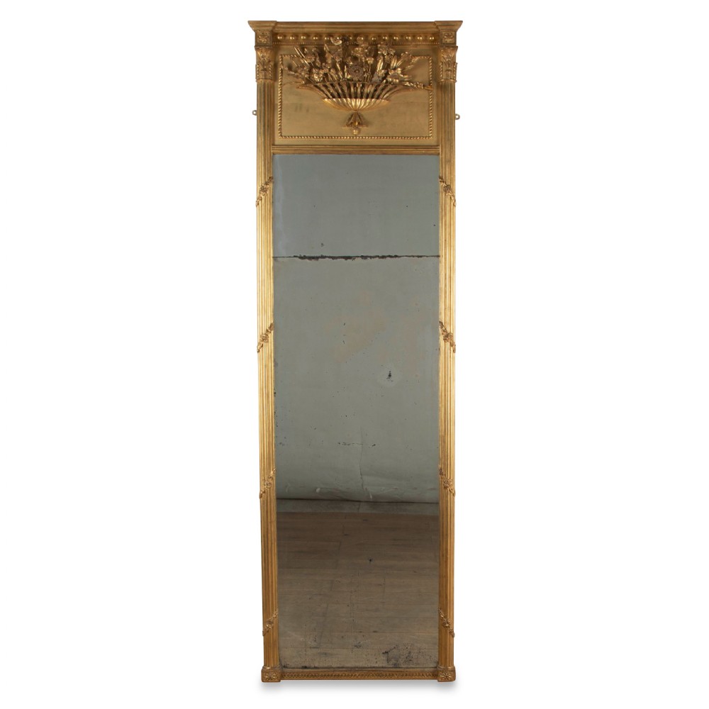 18th Century Tall Irish Giltwood Mirror View II