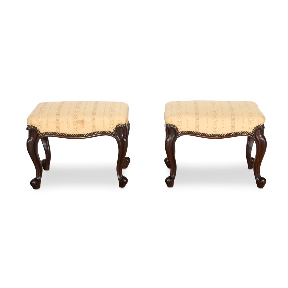 Pair of 19th Century Low Stools View II