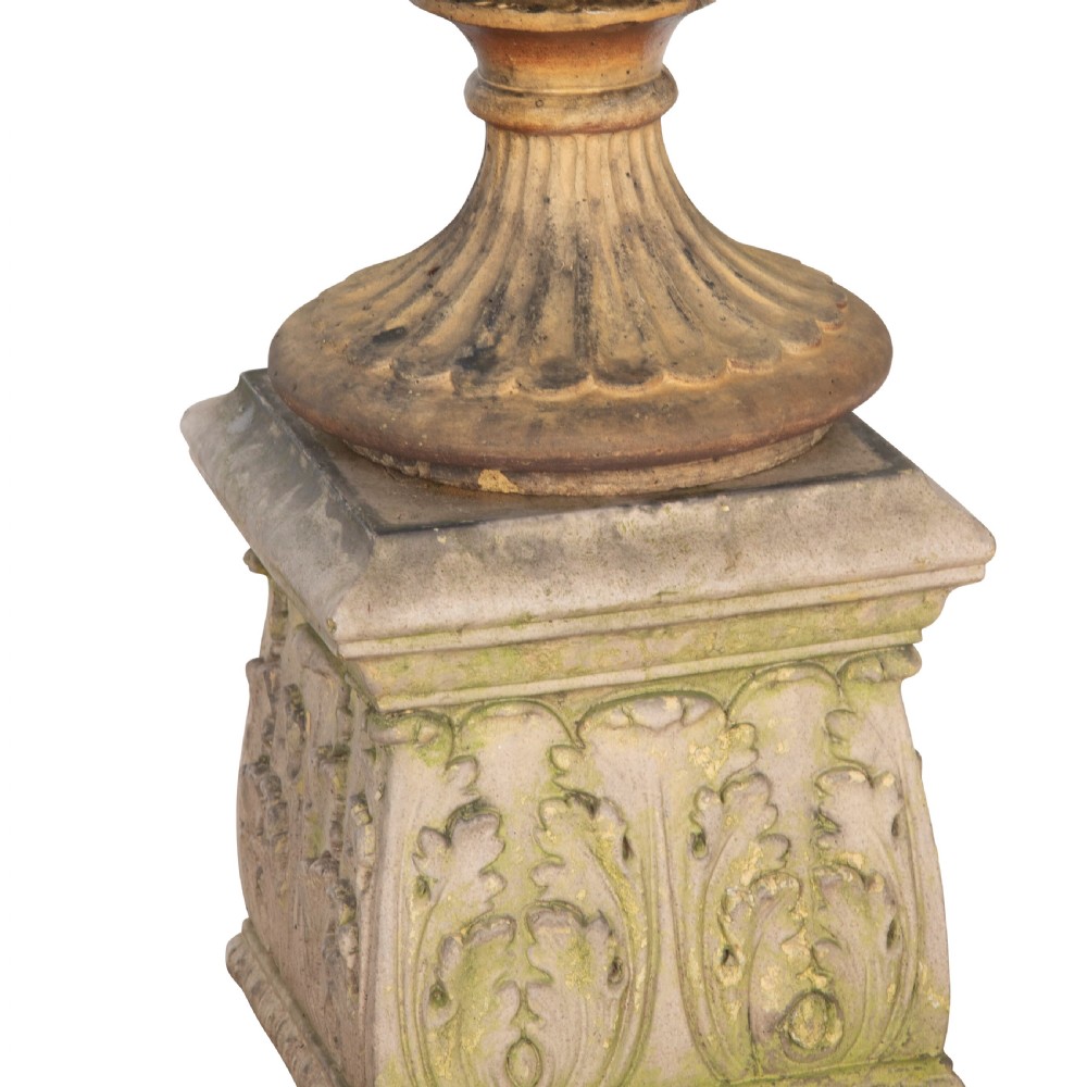 19th Century Terracotta Urn on Pedestal View III