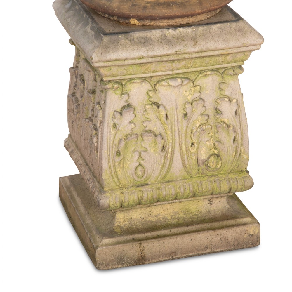 19th Century Terracotta Urn on Pedestal View V