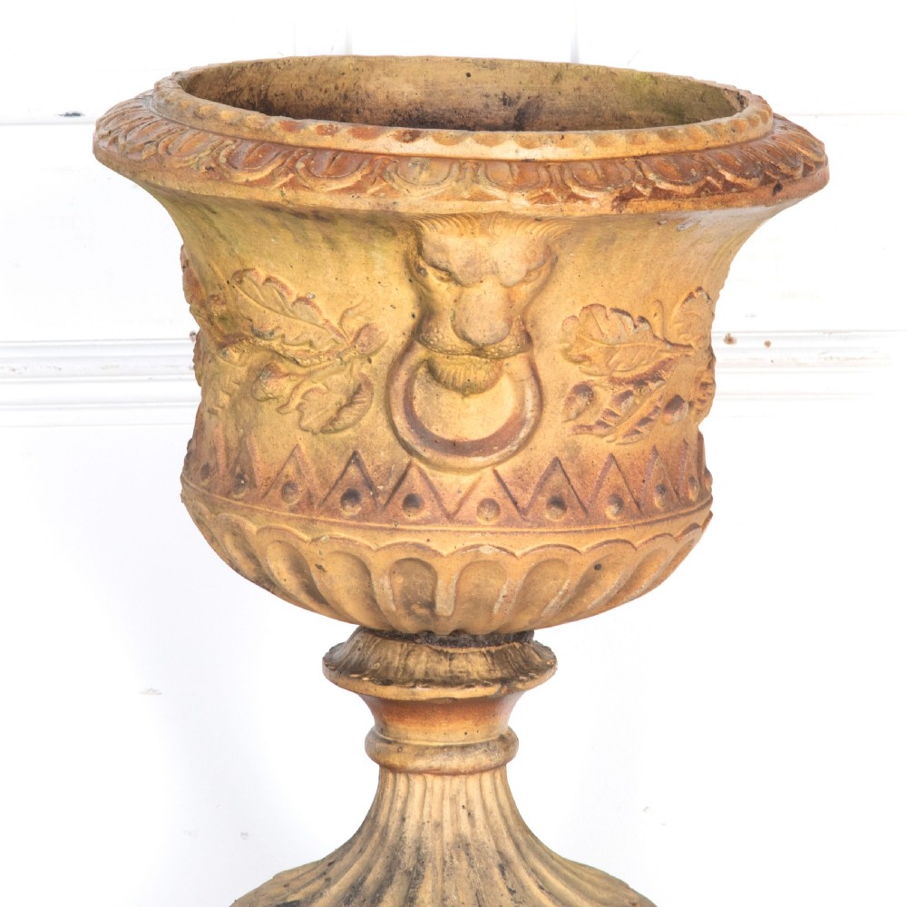 19th Century Terracotta Urn on Pedestal View VI