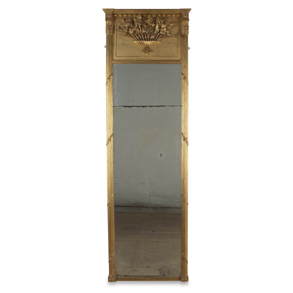 18th Century Tall Irish Giltwood Mirror