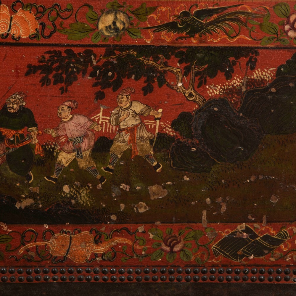 C19th Chinoiserie Decorated Trunk View VII