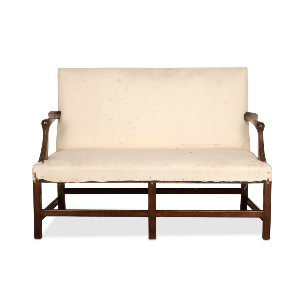 C18th Carved Walnut Settee