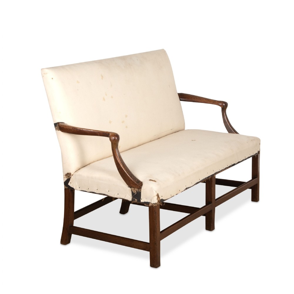 C18th Carved Walnut Settee View II