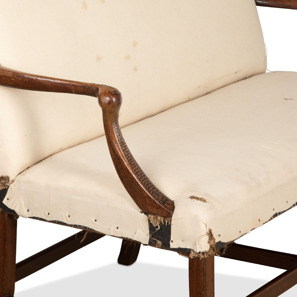 C18th Carved Walnut Settee View IV