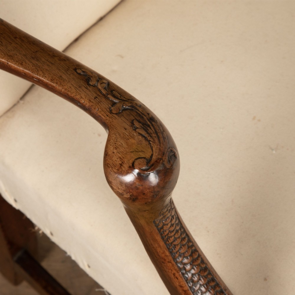 C18th Carved Walnut Settee View V