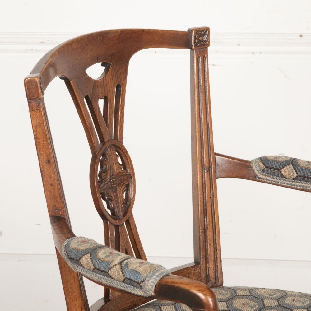 C19th Elm Open Armchair View V