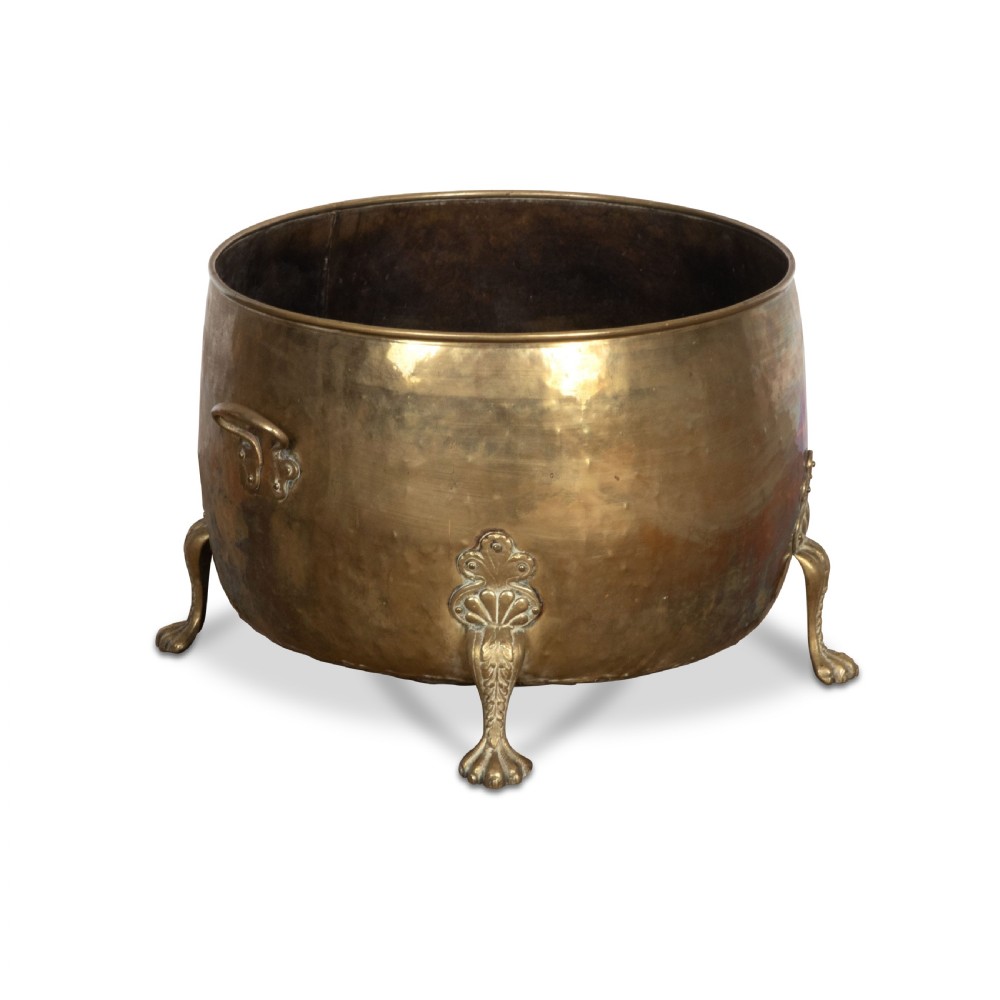 19th Century Dutch Brass Log Bin