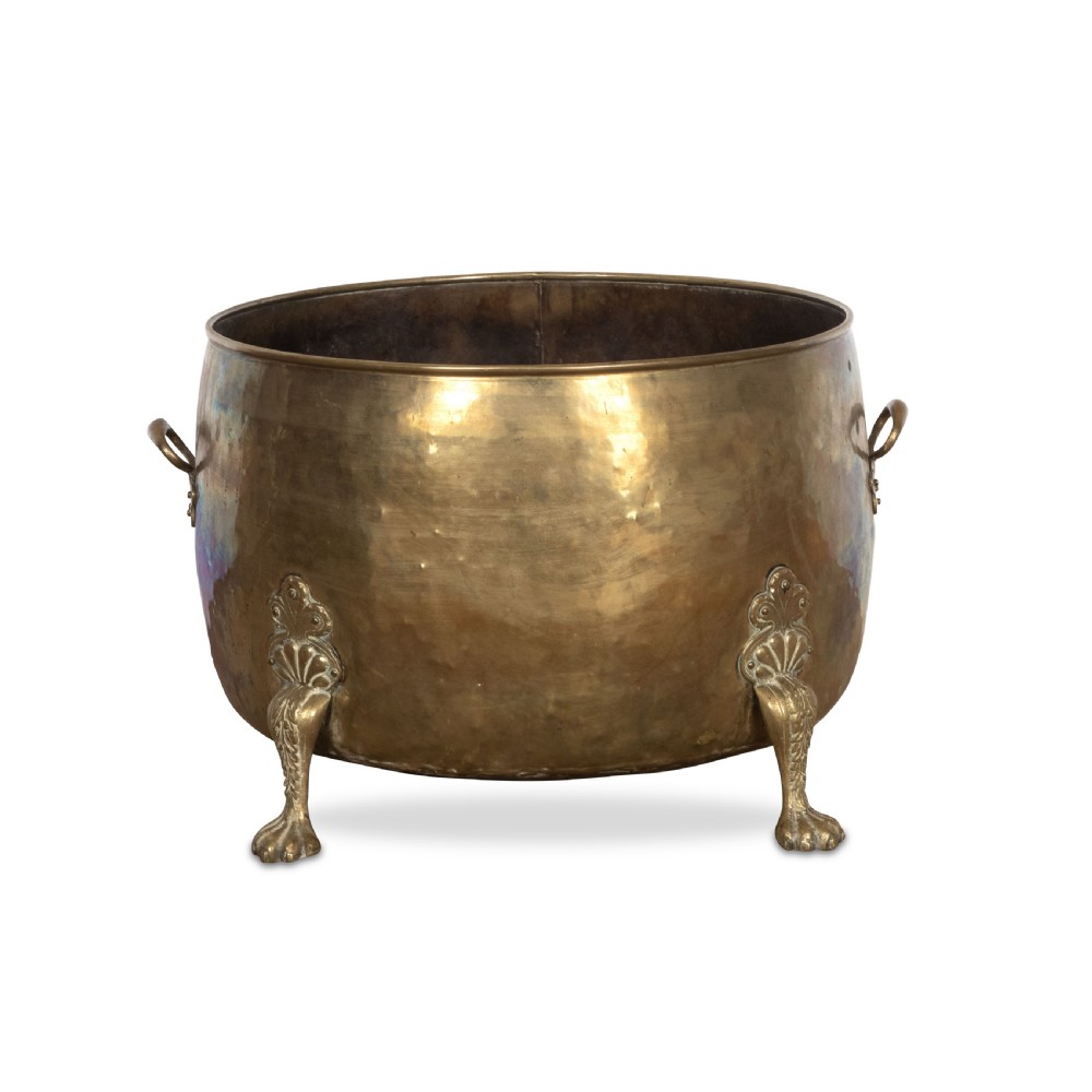 19th Century Dutch Brass Log Bin View II