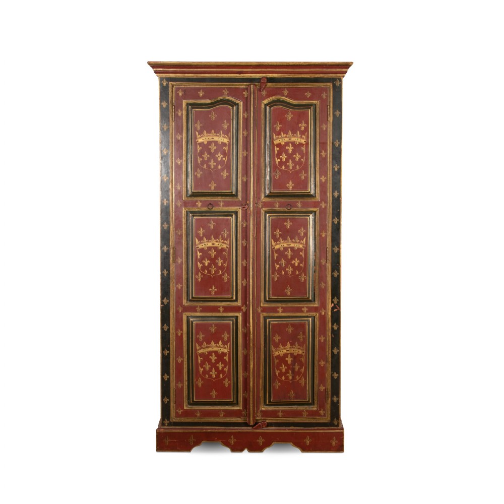 C19th Tall Painted Cupboard