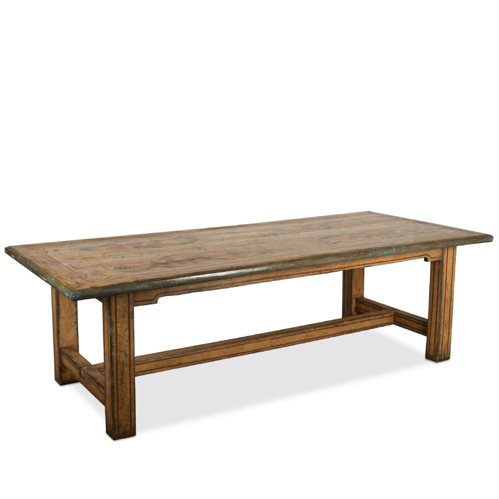 Rare 19th Century Painted Refectory Table
