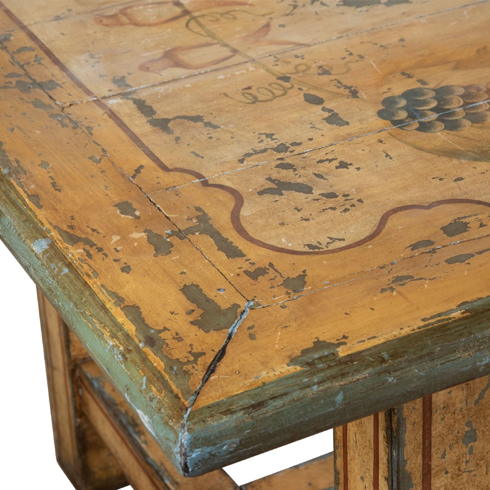 Rare 19th Century Painted Refectory Table View IV