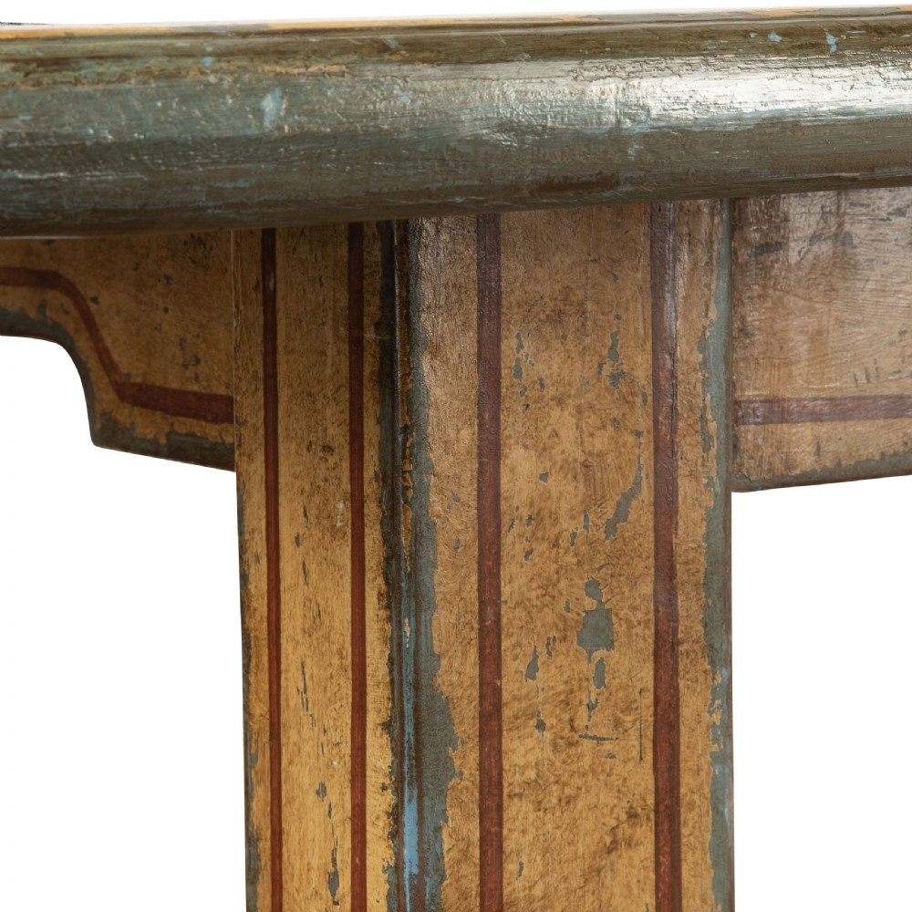 Rare 19th Century Painted Refectory Table View VII