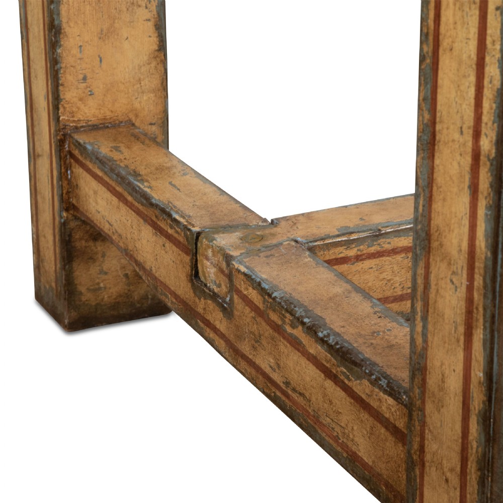 Rare 19th Century Painted Refectory Table View IX