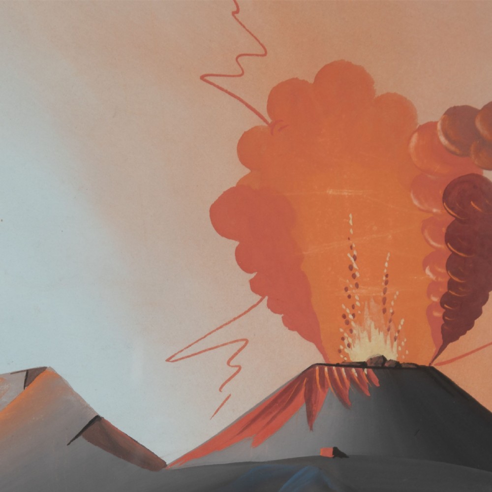 Pair of Large Vesuvius Gouache Paintings View III