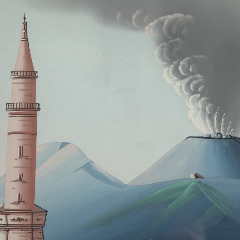 Pair of Large Vesuvius Gouache Paintings View VII