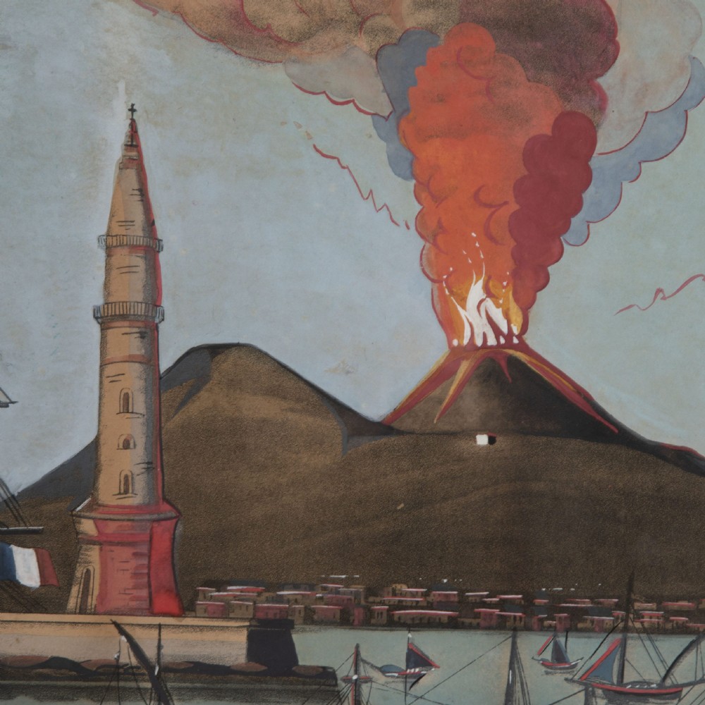 Pair of Large Vesuvius Gouache Paintings View V