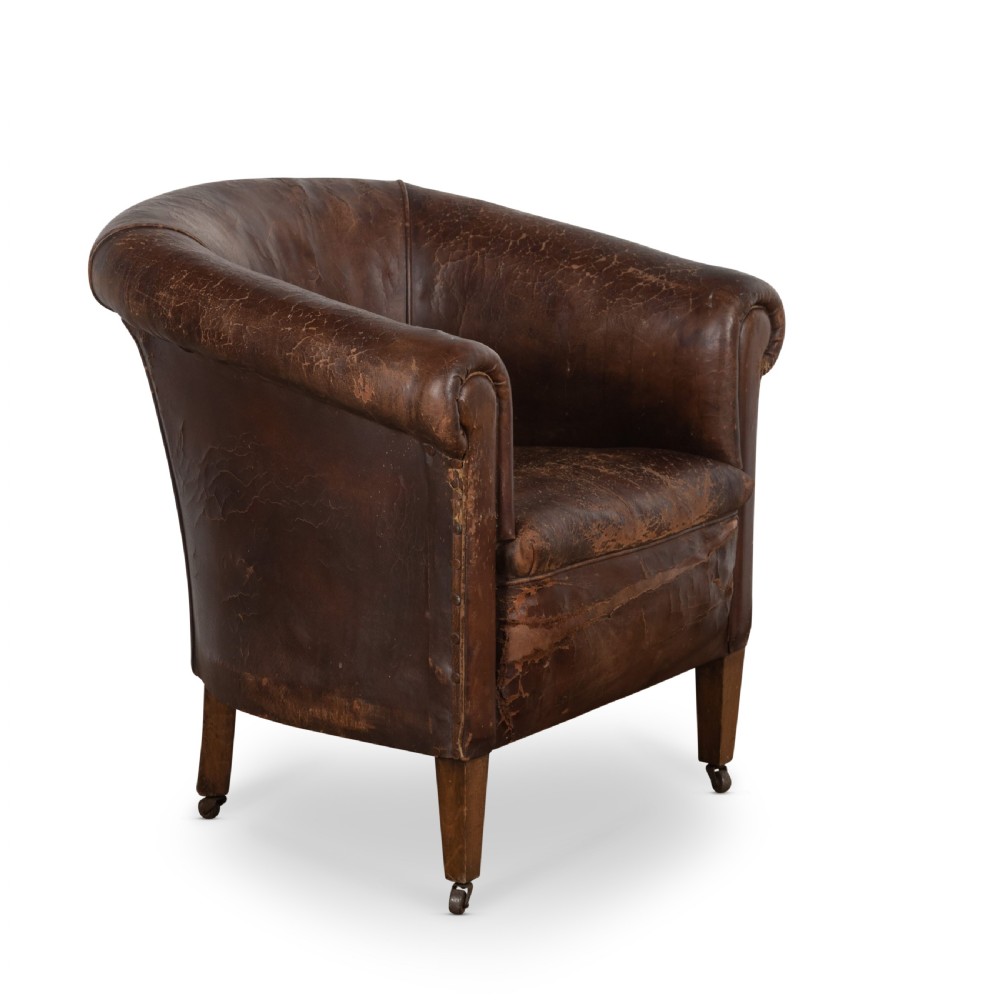 Late 19th Century Leather Library Chair View II