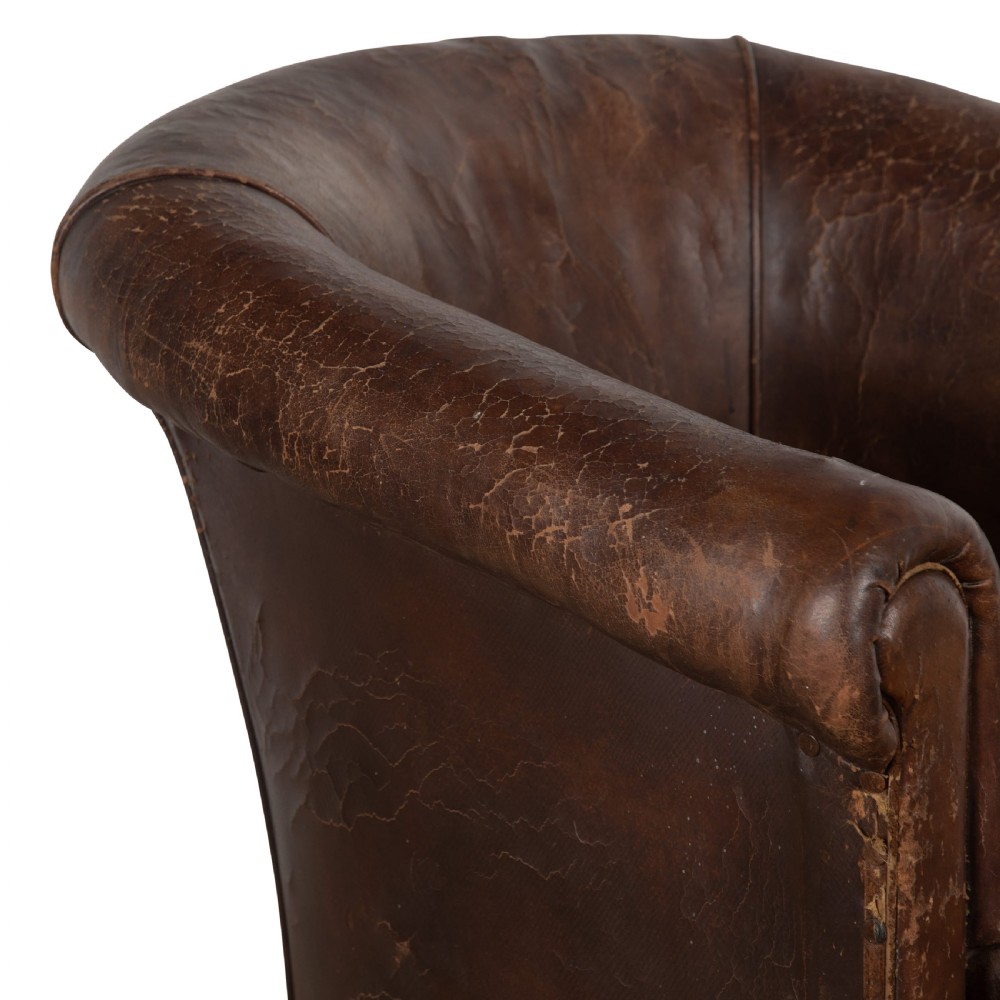 Late 19th Century Leather Library Chair View III