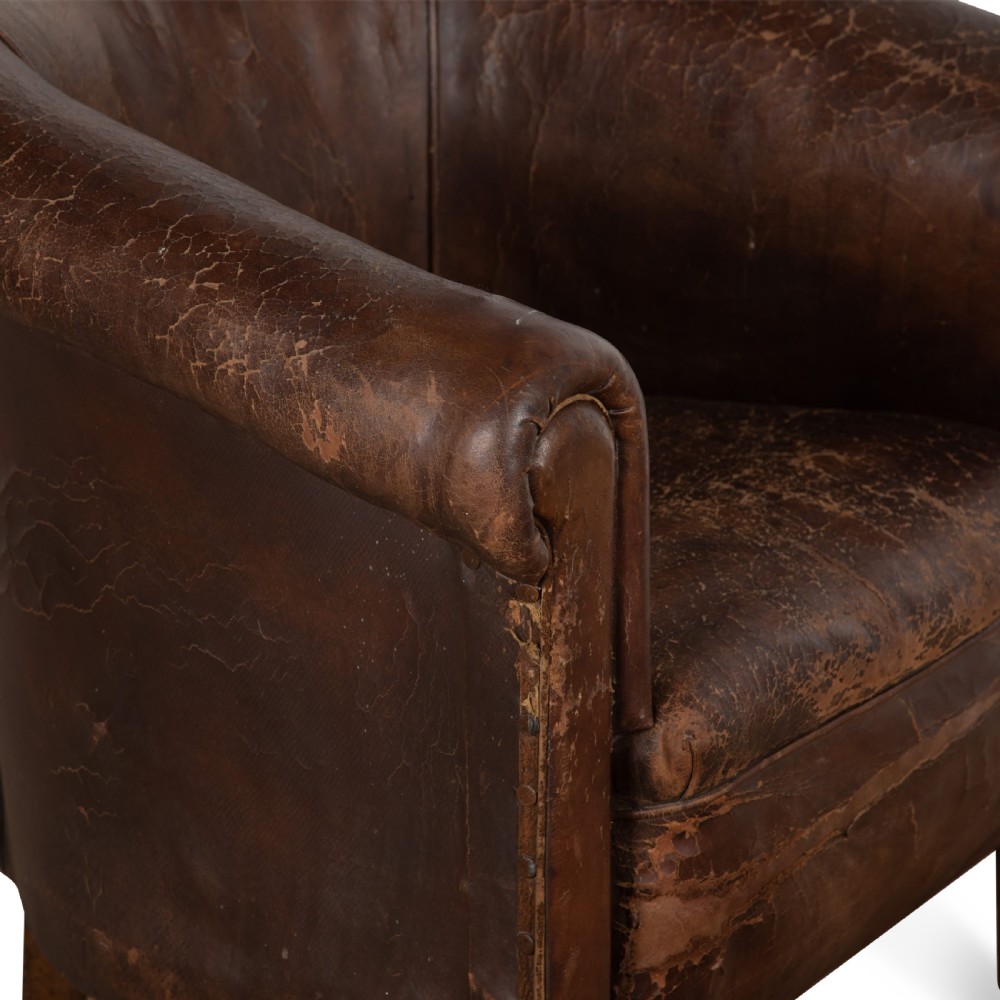 Late 19th Century Leather Library Chair View IV