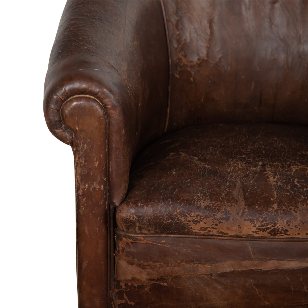 Late 19th Century Leather Library Chair View VI