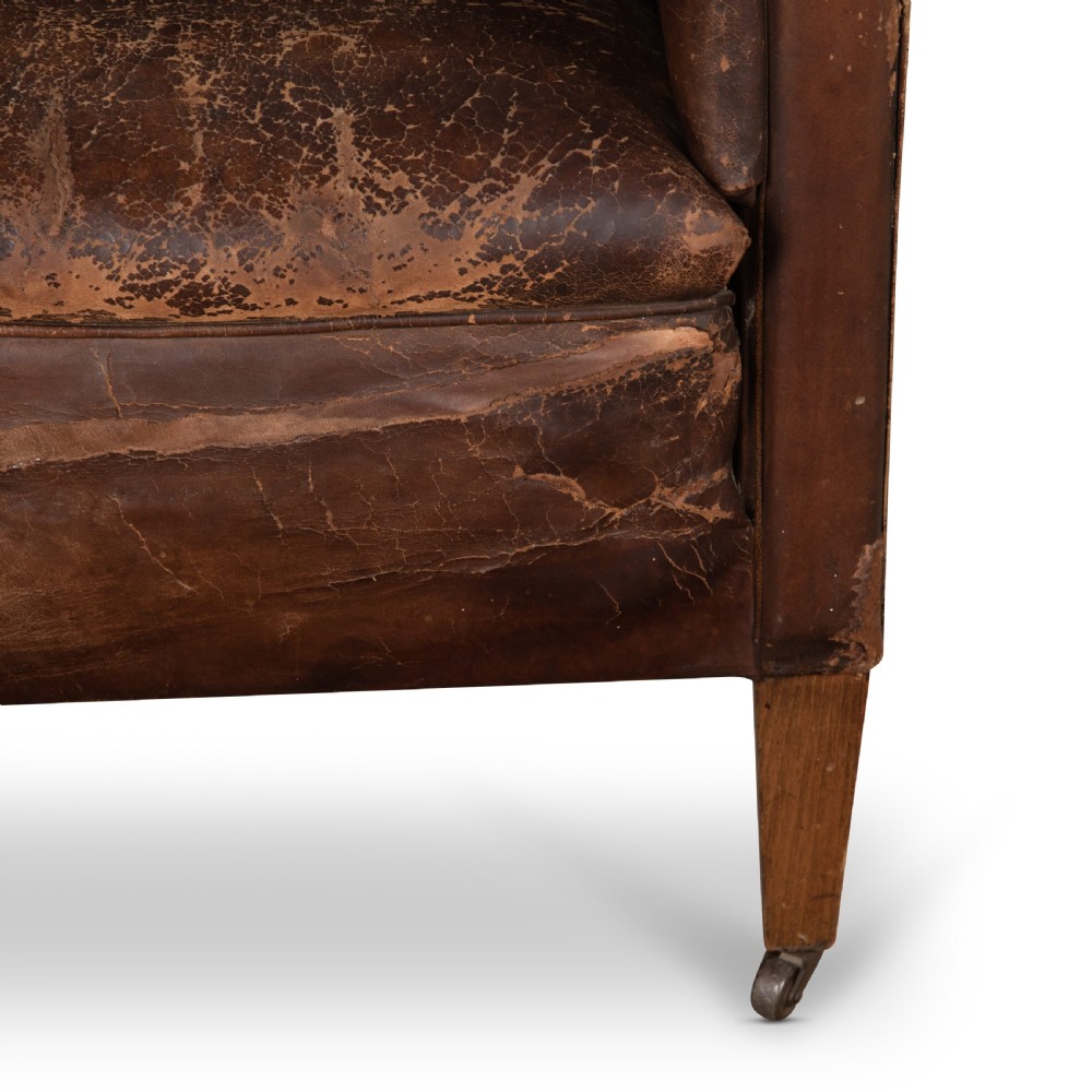 Late 19th Century Leather Library Chair View VIII