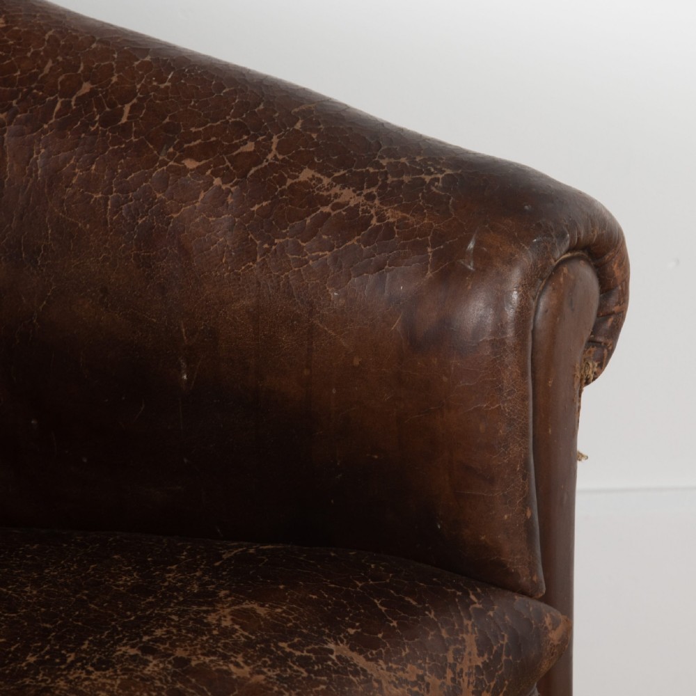 Late 19th Century Leather Library Chair View IX