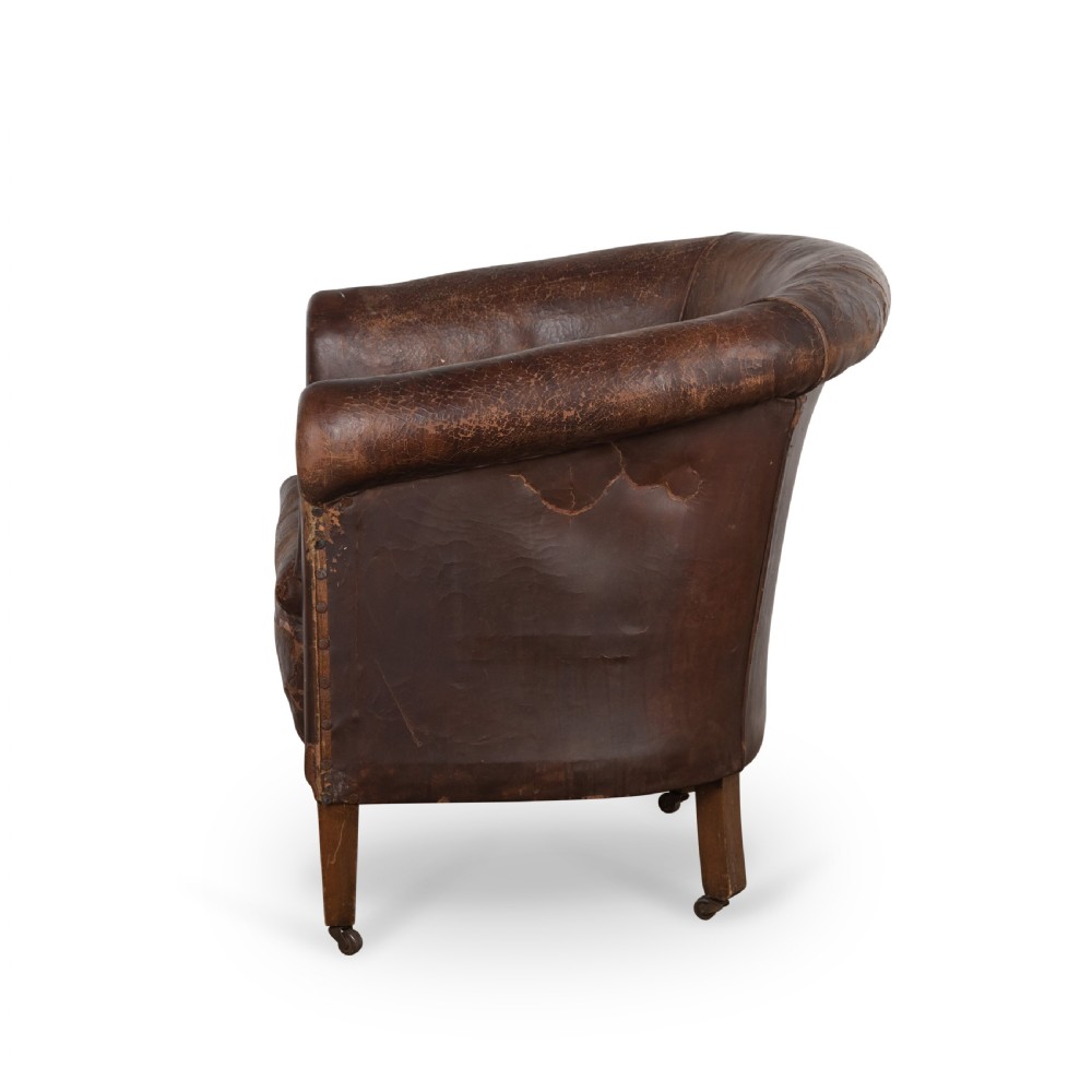 Late 19th Century Leather Library Chair View X
