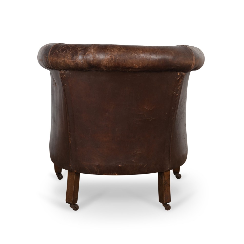 Late 19th Century Leather Library Chair View XI