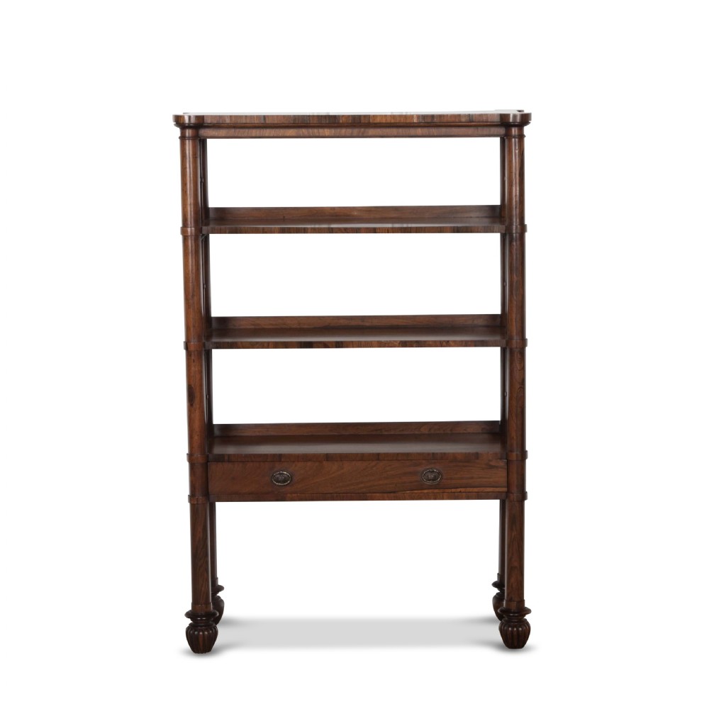 Regency Rosewood Open Bookcase View II