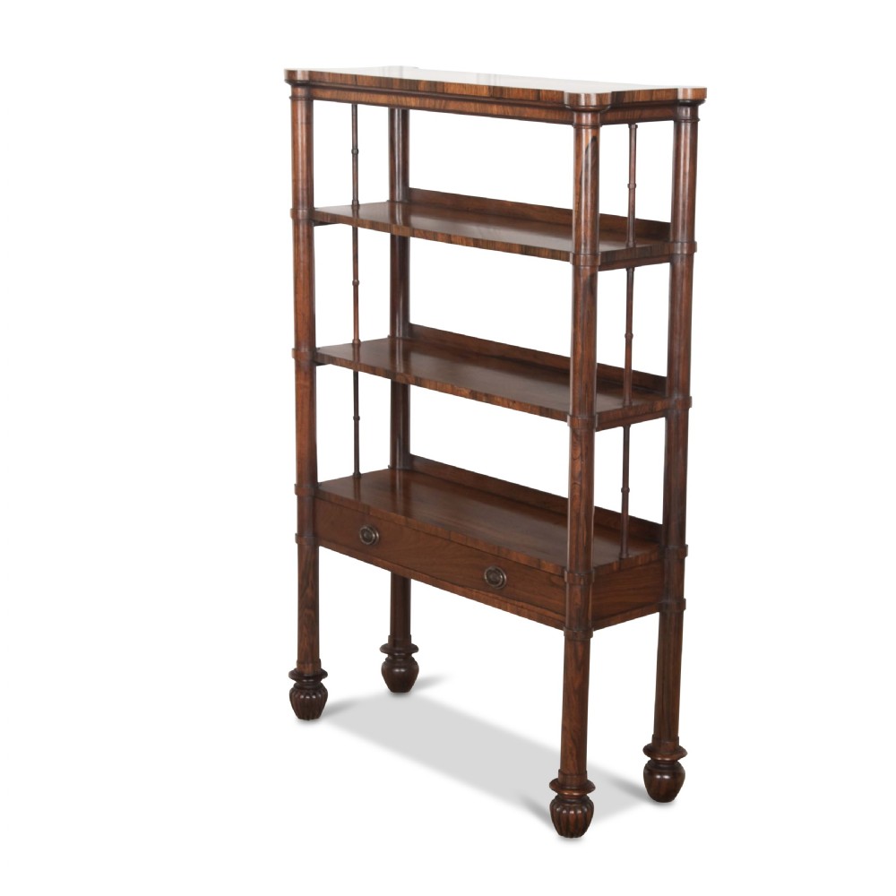 Regency Rosewood Open Bookcase View III