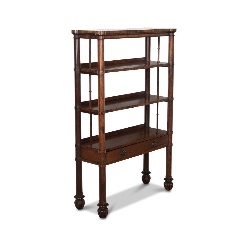 Regency Rosewood Open Bookcase View XII