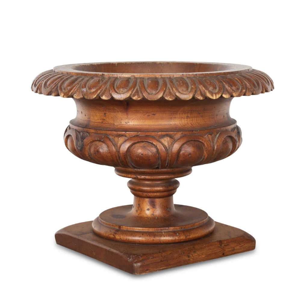 19th Century Carved Campana Urn View II