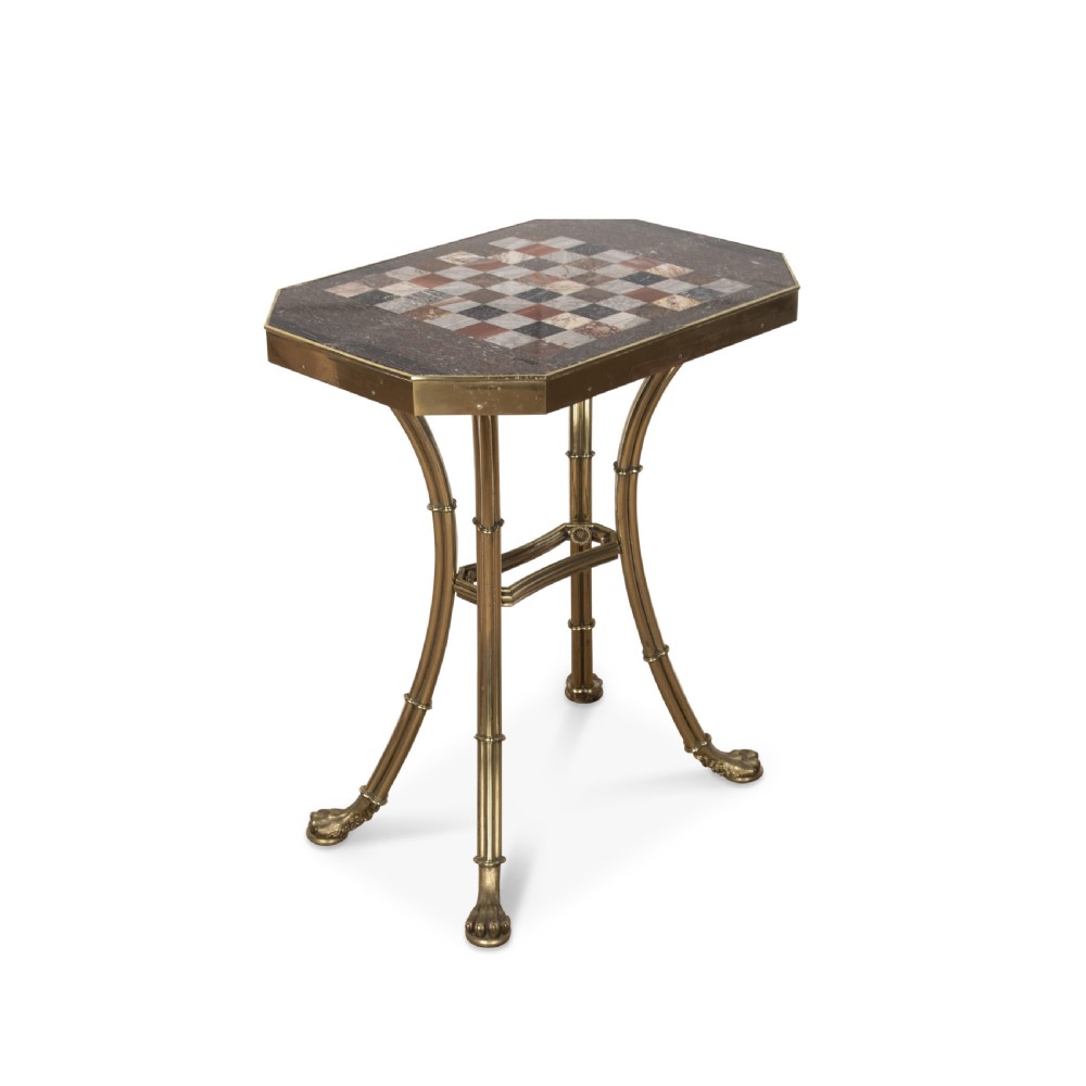 Regency Marble and Gilt Brass Chess Table View II