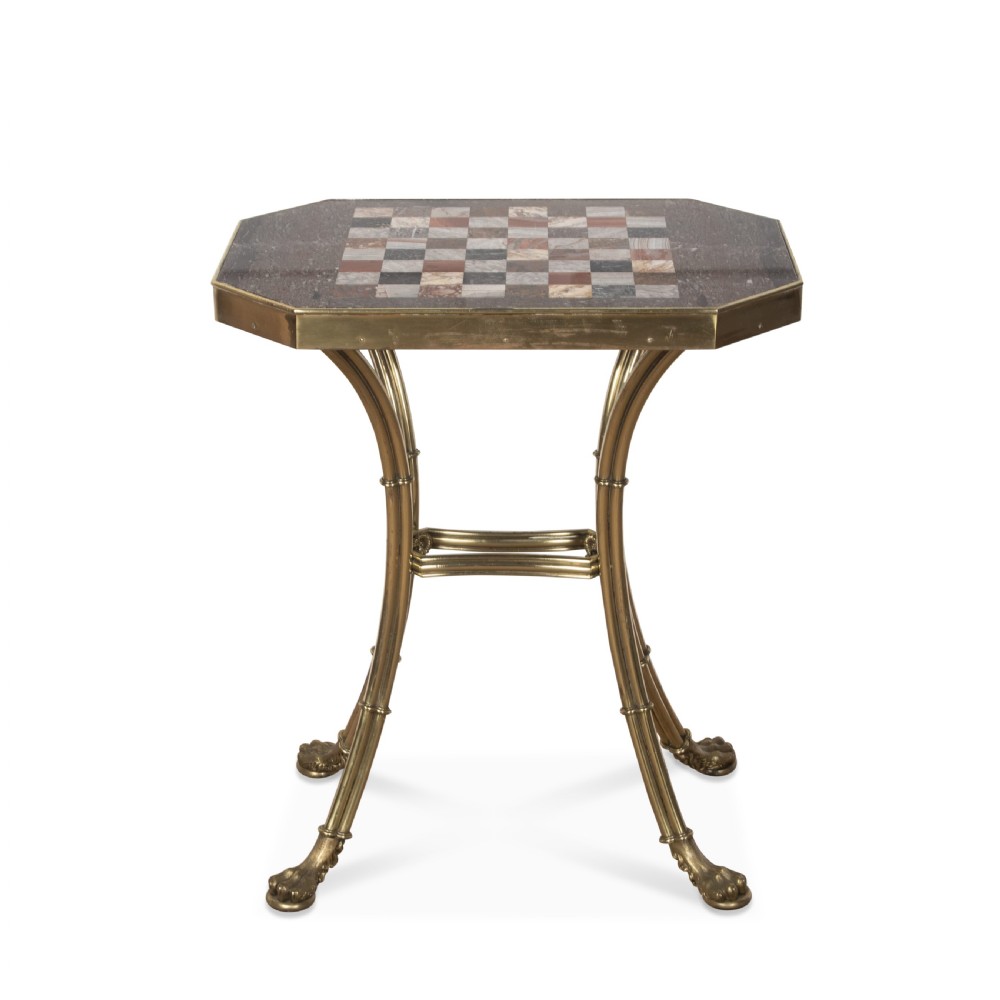 Regency Marble and Gilt Brass Chess Table View III