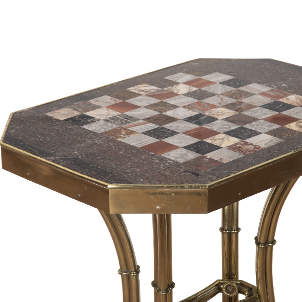 Regency Marble and Gilt Brass Chess Table View IV