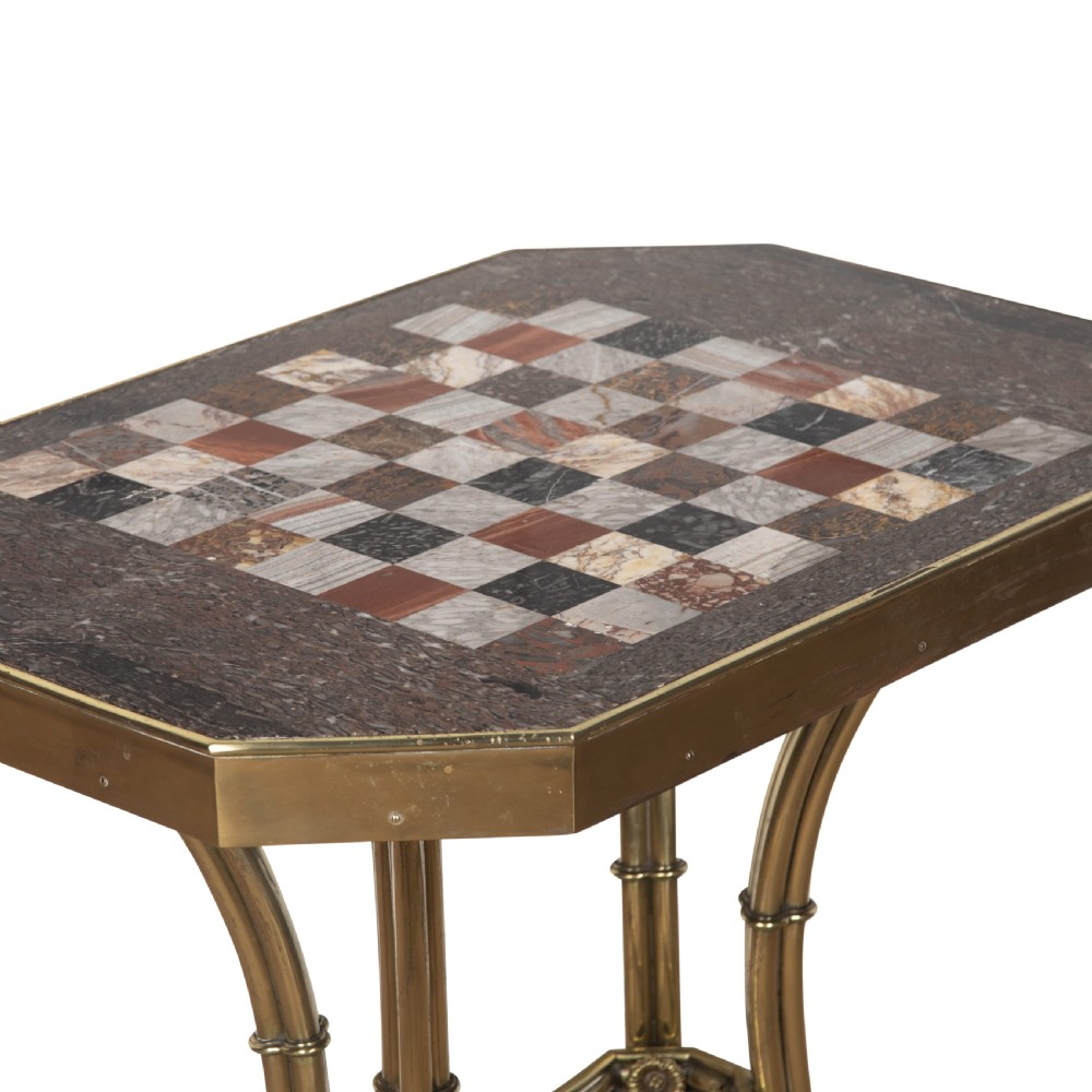Regency Marble and Gilt Brass Chess Table View V
