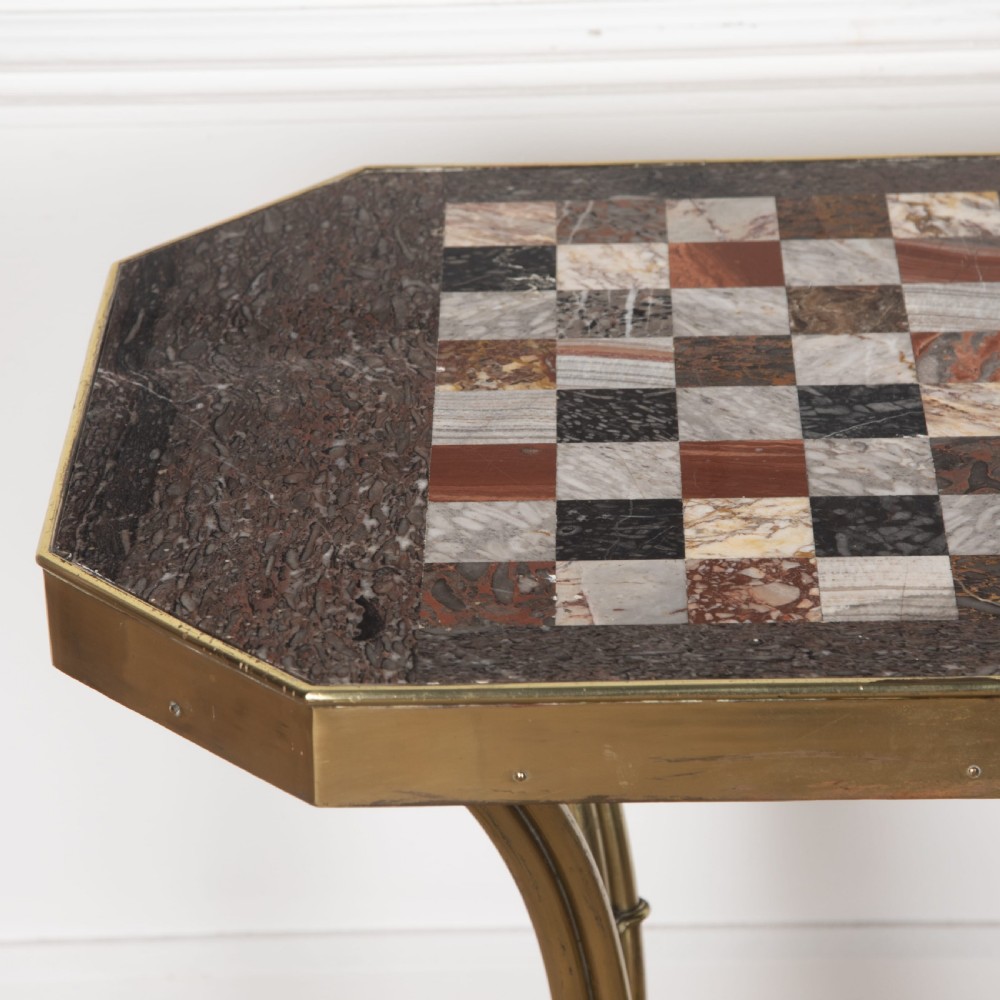 Regency Marble and Gilt Brass Chess Table View VI