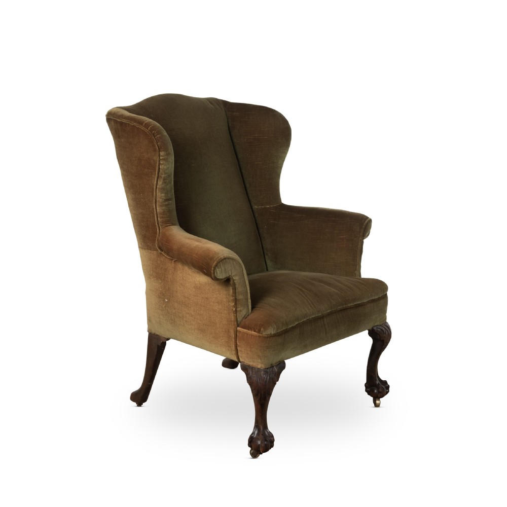 18th Century Mahogany Wing Armchair View II