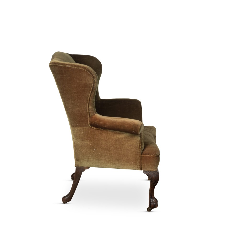 18th Century Mahogany Wing Armchair View IV