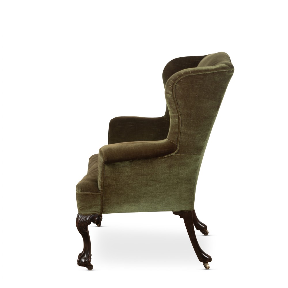 18th Century Mahogany Wing Armchair View VI